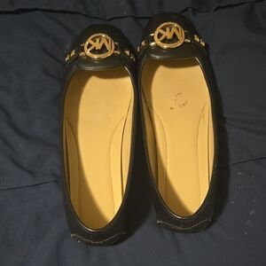Michael Kors Black and Gold Loafers